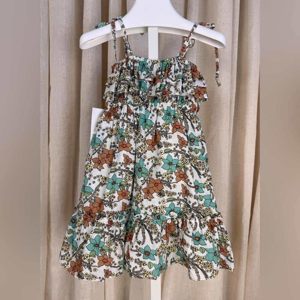 BUCKLEBERRY KIDS Floral Ruffle Sundress with Tie Straps 2T NWT